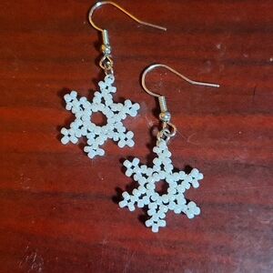 Beaded Snowflake Earrings